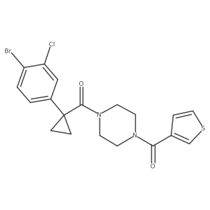 1-[1-(4-Bromo-3-chlorophenyl)cyclopropanecarbonyl]-4-(thiophene-3-carbonyl)piperazine Structure