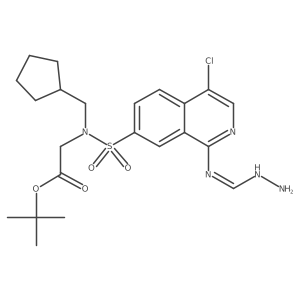 N-[[1-[(aminoiminomethyl)amino]-4-chloro-7-isoquinolinyl]sulfonyl]-N-(cyclopentylmethyl)glycine 1,1-dimethylethyl ester Structure