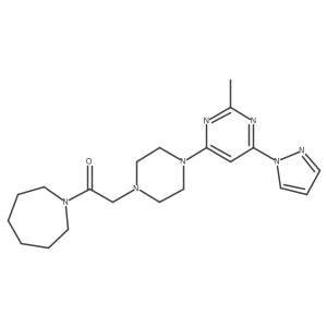 1-(azepan-1-yl)-2-{4-[2-methyl-6-(1H-pyrazol-1-yl)pyrimidin-4-yl]piperazin-1-yl}ethan-1-one Structure