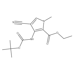 ethyl 3-{[(tert-butoxy)carbonyl]amino}-4-cyano-1-methyl-1H-pyrrole-2-carboxylate结构式