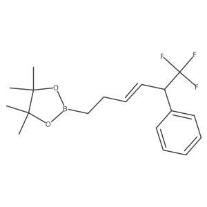 4,4,5,5-Tetramethyl-2-(6,6,6-trifluoro-5-phenylhex-3-en-1-yl)-1,3,2-dioxaborolane结构式