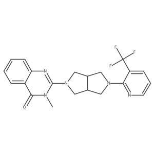 3-Methyl-2-{5-[3-(trifluoromethyl)pyridin-2-yl]-octahydropyrrolo[3,4-c]pyrrol-2-yl}-3,4-dihydroquinazolin-4-one结构式