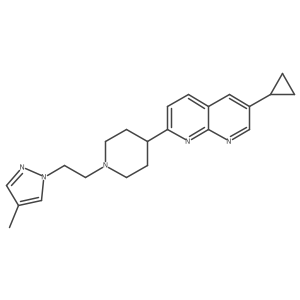 6-cyclopropyl-2-{1-[2-(4-methyl-1H-pyrazol-1-yl)ethyl]piperidin-4-yl}-1,8-naphthyridine Structure