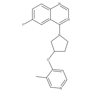 6-Fluoro-4-{3-[(3-methylpyridin-4-yl)oxy]pyrrolidin-1-yl}quinazoline结构式