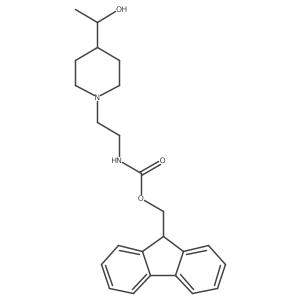(9H-fluoren-9-yl)methyl N-{2-[4-(1-hydroxyethyl)piperidin-1-yl]ethyl}carbamate结构式