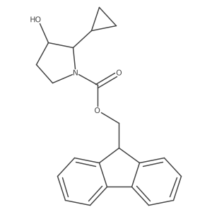 rac-(9H-fluoren-9-yl)methyl (2R,3R)-2-cyclopropyl-3-hydroxypyrrolidine-1-carboxylate Structure