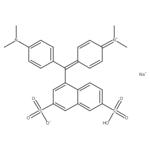 Hydrogen (4-(4-(dimethylamino)-alpha-(3,6-disulphonato-1-naphthyl)benzylidene)cyclohexa-2,5-dien-1-ylidene)dimethylammonium, sodium salt Structure