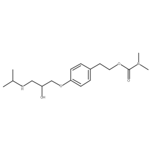 4-(2-Hydroxy-3-(isopropylamino)propoxy)phenethyl dimethylcarbamate Structure
