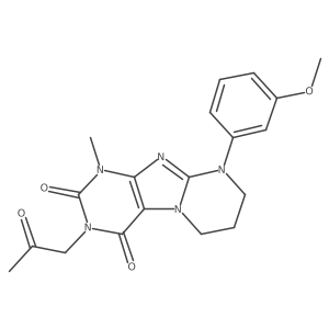 9-(3-methoxyphenyl)-1-methyl-3-(2-oxopropyl)-6,7,8,9-tetrahydropyrimido[2,1-f]purine-2,4(1H,3H)-dione结构式