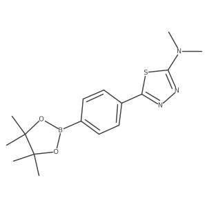 N,N-dimethyl-5-[4-(4,4,5,5-tetramethyl-1,3,2-dioxaborolan-2-yl)phenyl]-1,3,4-thiadiazol-2-amine Structure