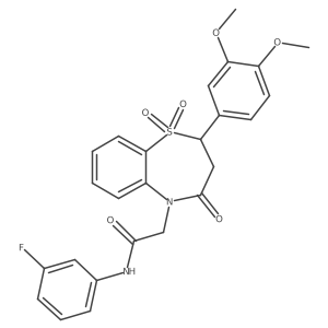 2-(2-(3,4-dimethoxyphenyl)-1,1-dioxido-4-oxo-3,4-dihydrobenzo[b][1,4]thiazepin-5(2H)-yl)-N-(3-fluorophenyl)acetamide Structure