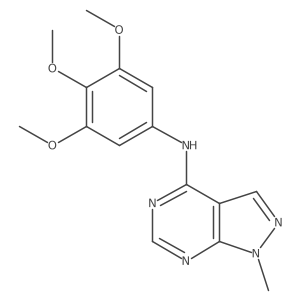 1-methyl-N-(3,4,5-trimethoxyphenyl)-1H-pyrazolo[3,4-d]pyrimidin-4-amine结构式