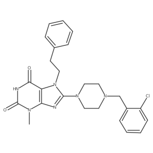 8-(4-(2-chlorobenzyl)piperazin-1-yl)-3-methyl-7-phenethyl-1H-purine-2,6(3H,7H)-dione Structure