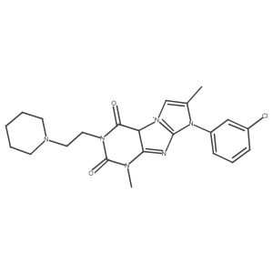 6-(3-chlorophenyl)-4,7-dimethyl-2-(2-piperidin-1-ylethyl)-9aH-purino[7,8-a]imidazol-9-ium-1,3-dione Structure