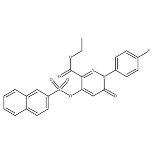 Ethyl 1-(4-fluorophenyl)-4-((naphthalen-2-ylsulfonyl)oxy)-6-oxo-1,6-dihydropyridazine-3-carboxylate Structure