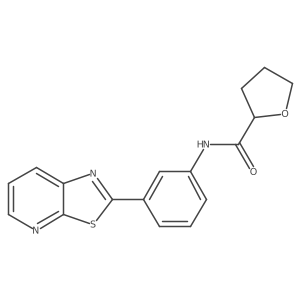 N-(3-{[1,3]thiazolo[5,4-b]pyridin-2-yl}phenyl)oxolane-2-carboxamide结构式