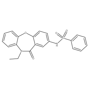 N-(10-ethyl-11-oxo-10,11-dihydrodibenzo[b,f][1,4]oxazepin-2-yl)benzenesulfonamide结构式