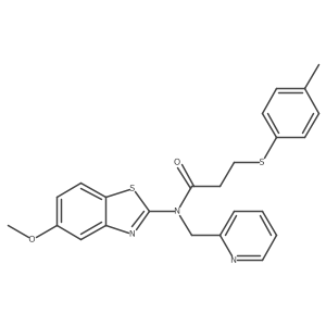 N-(5-methoxybenzo[d]thiazol-2-yl)-N-(pyridin-2-ylmethyl)-3-(p-tolylthio)propanamide结构式