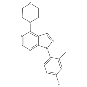 4-(1-(4-chloro-2-methylphenyl)-1H-pyrazolo[3,4-d]pyrimidin-4-yl)morpholine结构式