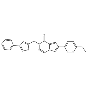 2-(4-methoxyphenyl)-5-[(3-phenyl-1,2,4-oxadiazol-5-yl)methyl]-4H,5H-pyrazolo[1,5-d][1,2,4]triazin-4-one结构式