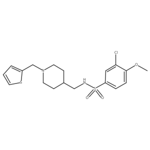3-chloro-4-methoxy-N-((1-(thiophen-2-ylmethyl)piperidin-4-yl)methyl)benzenesulfonamide结构式