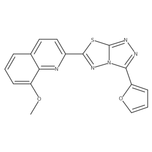 2-[3-(Furan-2-yl)-[1,2,4]triazolo[3,4-b][1,3,4]thiadiazol-6-yl]-8-methoxyquinoline结构式