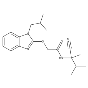 N-(1-cyano-1,2-dimethylpropyl)-2-{[1-(2-methylpropyl)-1H-1,3-benzodiazol-2-yl]sulfanyl}acetamide结构式
