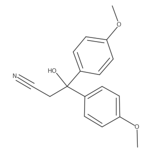 3-Hydroxy-3,3-di(4-methoxyphenyl)propanenitrile结构式