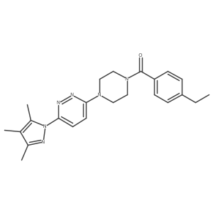 3-[4-(4-ethylbenzoyl)piperazin-1-yl]-6-(3,4,5-trimethyl-1H-pyrazol-1-yl)pyridazine结构式