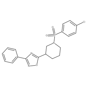 1-[(4-Chlorophenyl)sulfonyl]-3-(3-phenyl-1,2,4-oxadiazol-5-yl)piperidine结构式