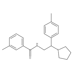 3-methyl-N-[2-(4-methylphenyl)-2-(pyrrolidin-1-yl)ethyl]benzamide结构式