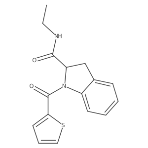 N-ethyl-1-(thiophene-2-carbonyl)indoline-2-carboxamide Structure