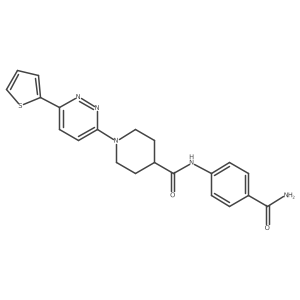 N-(4-carbamoylphenyl)-1-(6-(thiophen-2-yl)pyridazin-3-yl)piperidine-4-carboxamide Structure