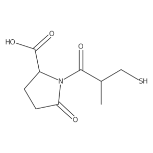 D-Proline, 1-(3-mercapto-2-methyl-1-oxopropyl)-5-oxo-, (R)-结构式