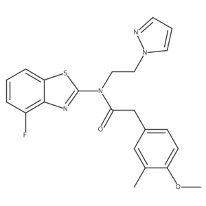 COc1ccc(CC(=O)N(CCn2cccn2)c2nc3c(F)cccc3s2)cc1C结构式