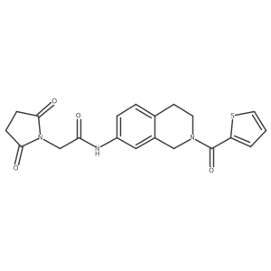 2-(2,5-dioxopyrrolidin-1-yl)-N-(2-(thiophene-2-carbonyl)-1,2,3,4-tetrahydroisoquinolin-7-yl)acetamide Structure