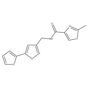 2-methyl-N-((5-(thiophen-2-yl)isoxazol-3-yl)methyl)thiazole-4-carboxamide Structure