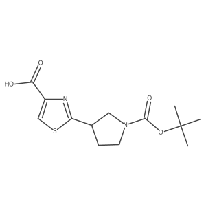 2-{1-[(Tert-butoxy)carbonyl]pyrrolidin-3-yl}-1,3-thiazole-4-carboxylic acid结构式