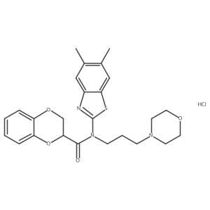 N-(5,6-dimethylbenzo[d]thiazol-2-yl)-N-(3-morpholinopropyl)-2,3-dihydrobenzo[b][1,4]dioxine-2-carboxamide hydrochloride结构式