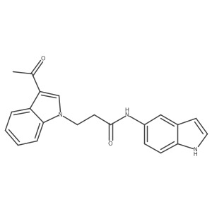 3-(3-acetyl-1H-indol-1-yl)-N-(1H-indol-5-yl)propanamide结构式