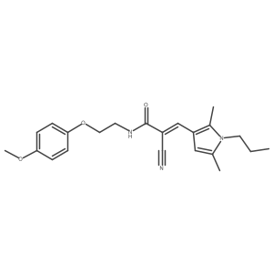 (Z)-2-cyano-3-(2,5-dimethyl-1-propylpyrrol-3-yl)-N-[2-(4-methoxyphenoxy)ethyl]prop-2-enamide Structure