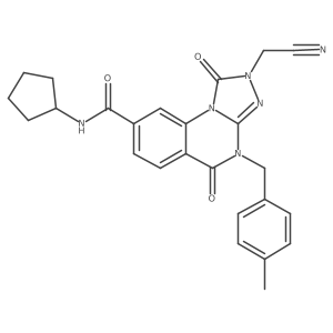2-(cyanomethyl)-N-cyclopentyl-4-(4-methylbenzyl)-1,5-dioxo-1,2,4,5-tetrahydro-[1,2,4]triazolo[4,3-a]quinazoline-8-carboxamide Structure