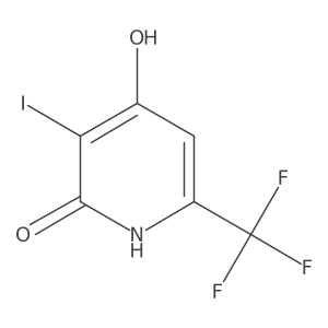 2,4-Dihydroxy-3-iodo-6-(trifluoromethyl)pyridine结构式