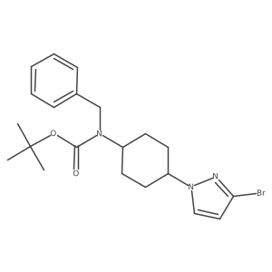 1,1-Dimethylethyl N-[4-(3-bromo-1H-pyrazol-1-yl)cyclohexyl]-N-(phenylmethyl)carbamate结构式