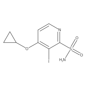 4-Cyclopropoxy-3-iodopyridine-2-sulfonamide结构式
