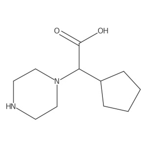 2-Cyclopentyl-2-(piperazin-1-yl)acetic acid结构式