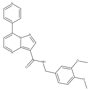 N-(3,4-dimethoxybenzyl)-7-(pyridin-4-yl)pyrazolo[1,5-a]pyrimidine-3-carboxamide结构式