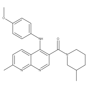 (4-((4-Methoxyphenyl)amino)-7-methyl-1,8-naphthyridin-3-yl)(3-methylpiperidin-1-yl)methanone结构式