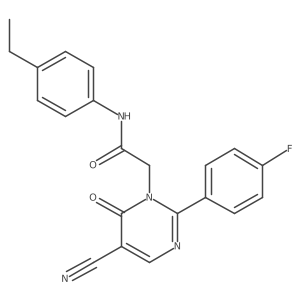 2-(5-cyano-2-(4-fluorophenyl)-6-oxopyrimidin-1(6H)-yl)-N-(4-ethylphenyl)acetamide结构式