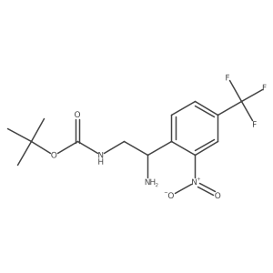 tert-butyl N-{2-amino-2-[2-nitro-4-(trifluoromethyl)phenyl]ethyl}carbamate结构式